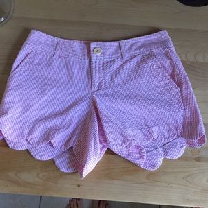 Lilly Pulitzer Seersucker Scallop Hem Shorts