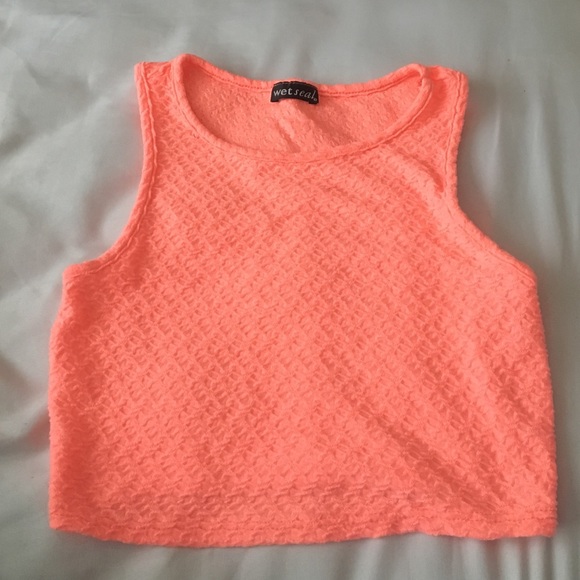 Neon orange crop top