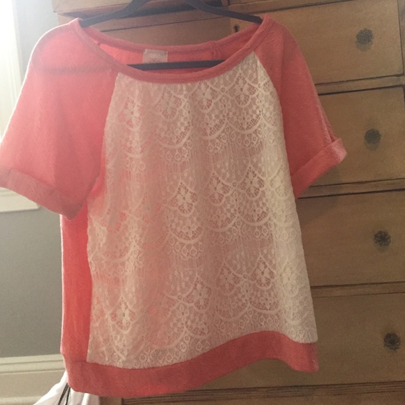 Lace pink delicate top