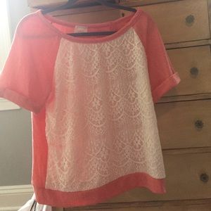 Lace pink delicate top