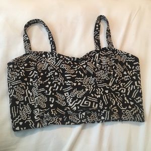 Tribal print bralette/ crop top