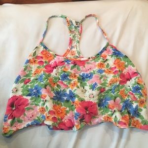 Floral print, flowy, crop top