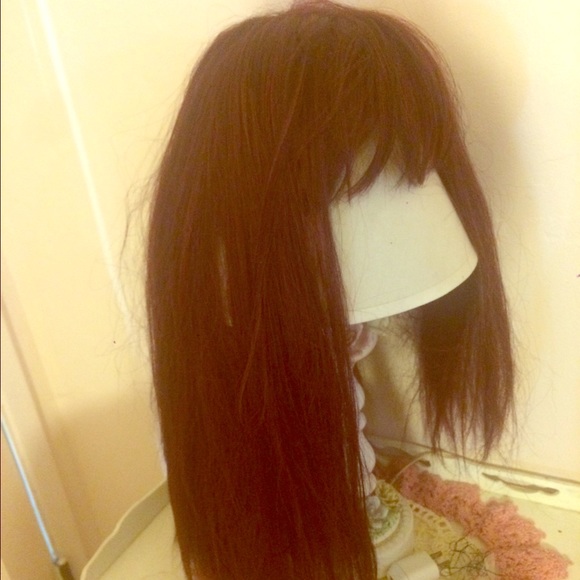 Maroon long haired wig