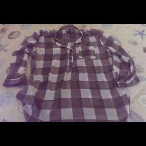 Gray and white plaid Top from Rue21