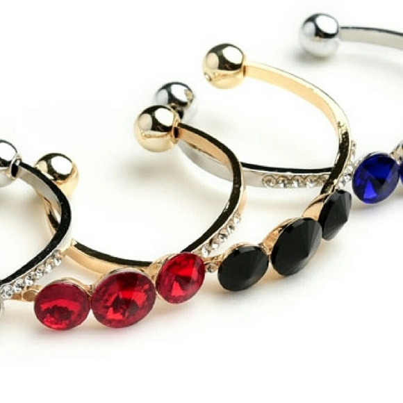 Round Cut Halo Gemstone Cz Bangle Cuff Bracelet - Picture 2 of 7