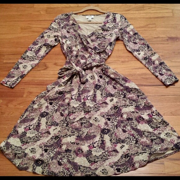 Long sleeve floral midi dress size 6