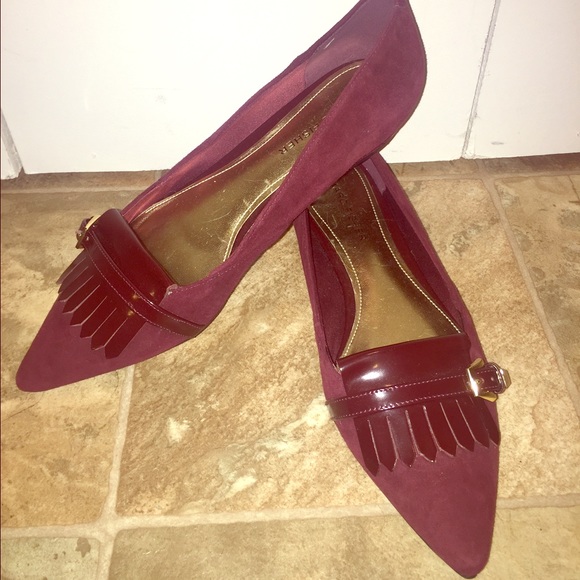 Burgundy flats