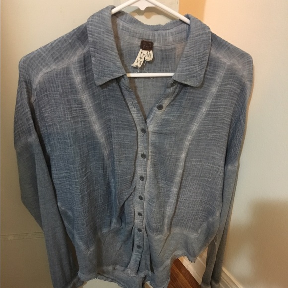 Blue we the free button down