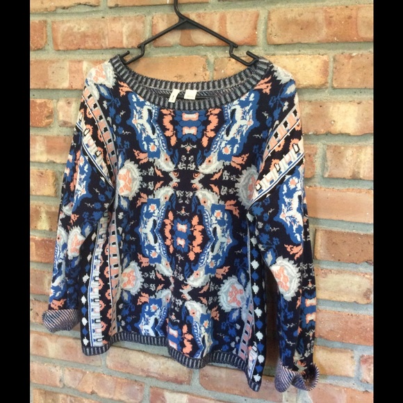 Patterned cotton sweater from Anthropologie