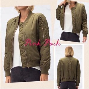 Gold Zipper Bomber Jacket