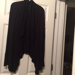 VELVET OPEN FRONT BLACK CARDIGAN SIZE MEDIUM