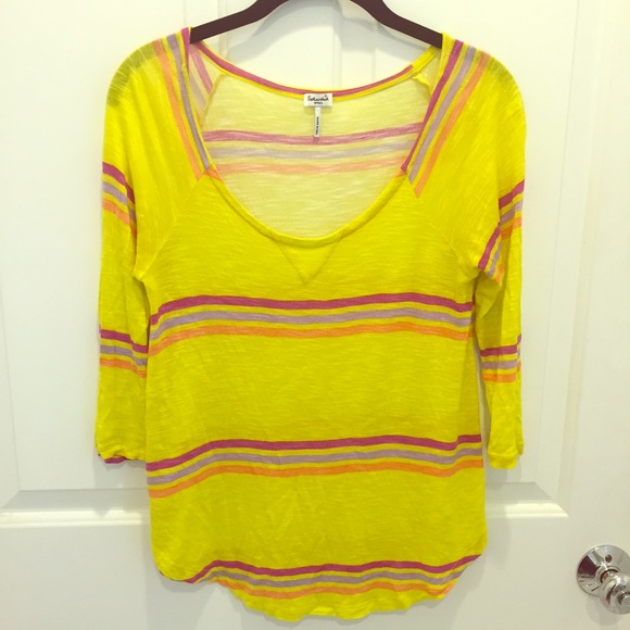 Splendid yellow and pink/purple striped shirt
