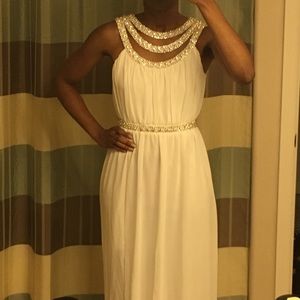 Floor-length gown with jeweled embellishment