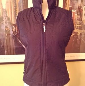 Black floral stitched vest size S