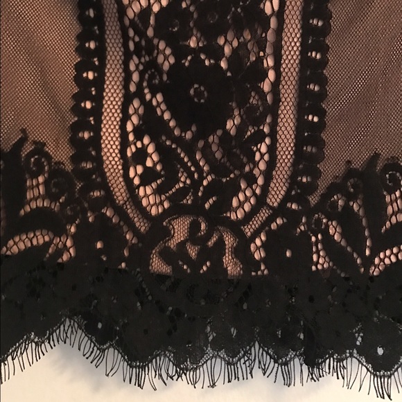 NWT Beautiful black lace and fringe skirt - Picture 2 of 2