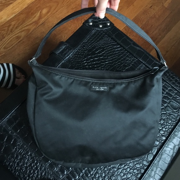 Black Kate Spade moon shaped purse