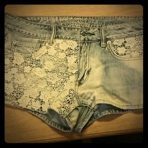American Eagle Crochet Lace Shorties size 8