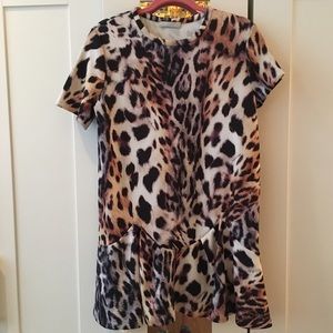 ZARA leopard print, drop waist dress