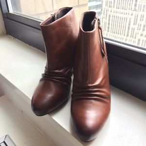 Aldo Cognac Leather Booties- Size 7.5