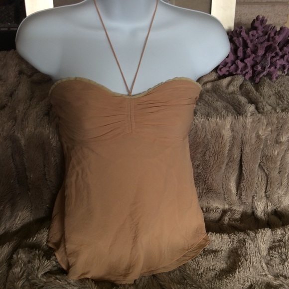 Nude THEORY Flowy Silk Halter w/Side Zipper