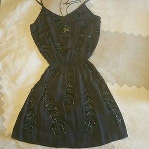 Boyod Feather Sequin dress Gray Sz XS