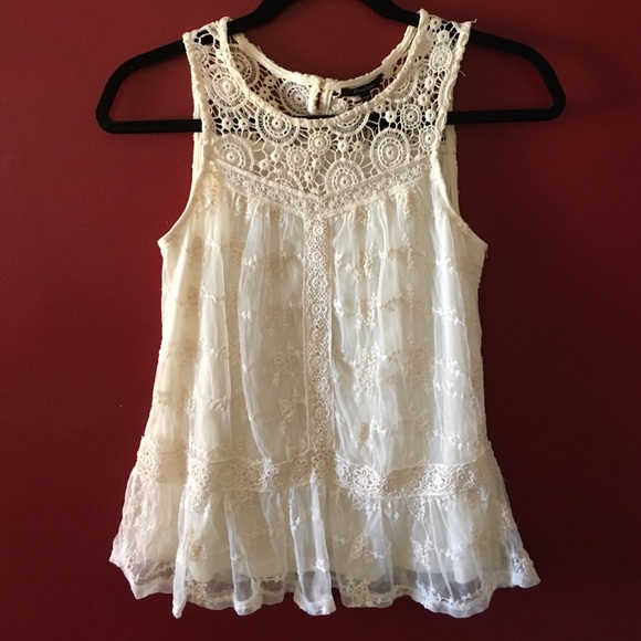 Cream lace top
