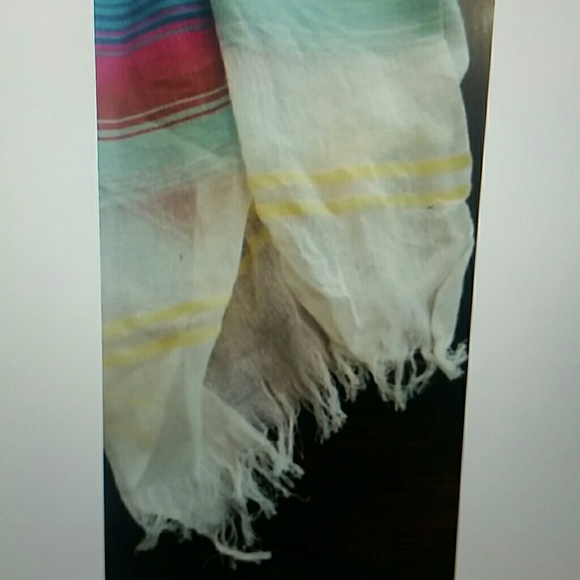 Echo Island stripe Fringe hem wrap scarf sarong - Picture 3 of 3