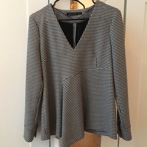 ZARA plaid pleated modern top