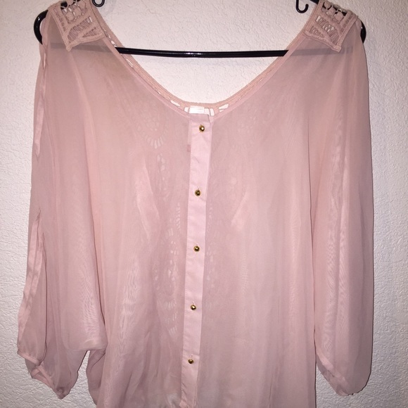 Pastel Pink Cold Shoulder Blouse