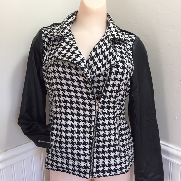 Houndstooth Moto Jacket black/Ivory BoX 10