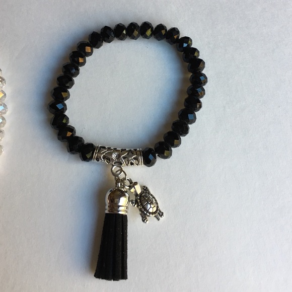 {last1} N| BEADED FRINGE ELASTIC BRACELET - Picture 2 of 3