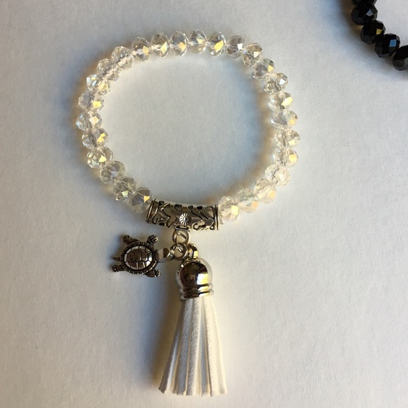 {last1} N| BEADED FRINGE ELASTIC BRACELET - Picture 3 of 3