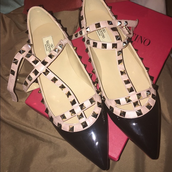 Valentino rock stud flats black size EUR 41