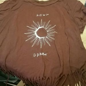 American Eagle fringed graphic t shirt, size S