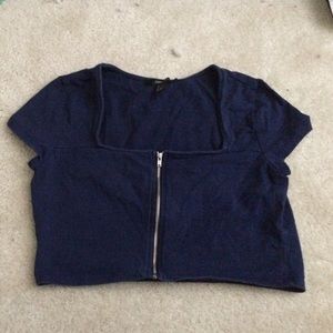 Zip up crop top