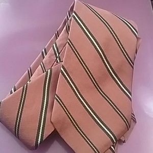 Bert Pulitzer copper brown stripe tie silk