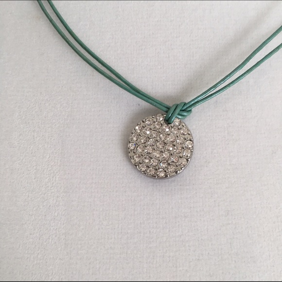 NWT Silver pavé disc necklace 💝 - Picture 3 of 4