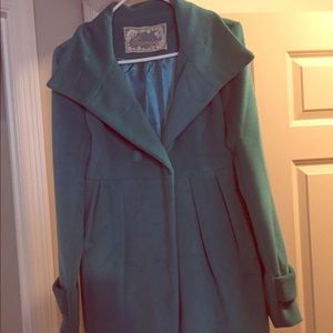 Teal pea coat