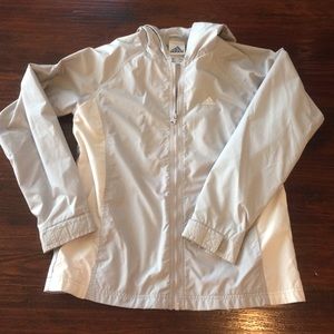 Adidas Rain Coat in Grey/White