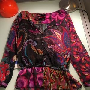Desigual chiffon peasant top