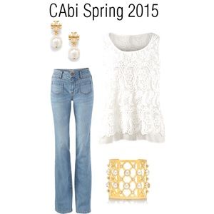 Cabi Bobbin Lace Top Size Small