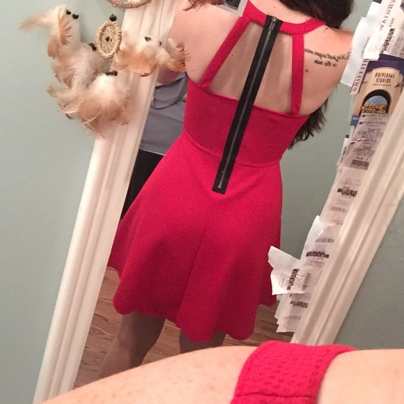 Red Zipper-back skater dress - Picture 2 of 3