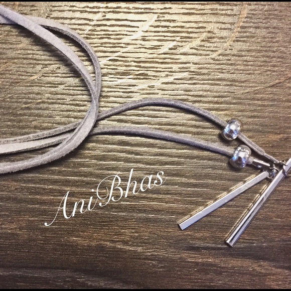 Long Gray Rope Choker Necklace - Picture 2 of 2