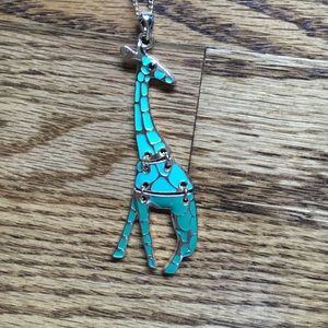 Teal Giraffe Necklace!