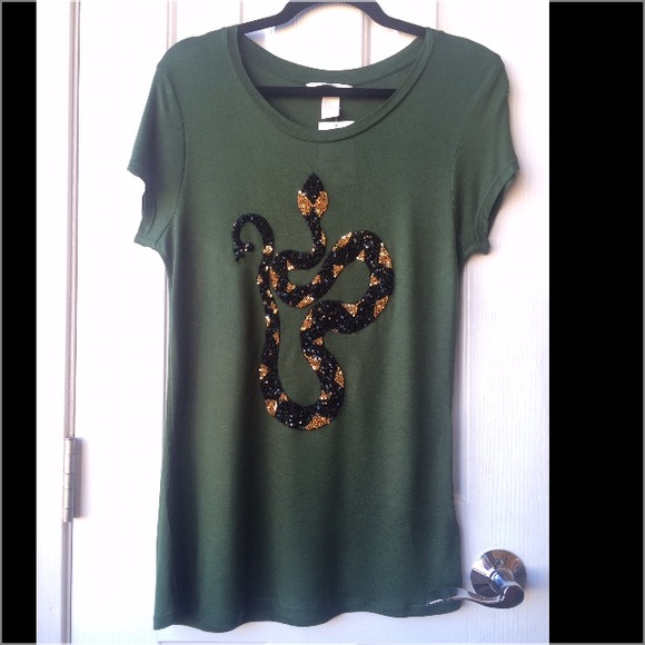 H&M Top with Sequin Snake Detail