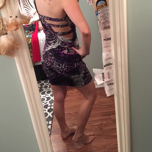 Purple animal prints dress - Picture 2 of 3