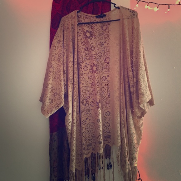 Floral flowy, fringe cardigan