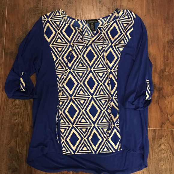 Large blue and tan tunic