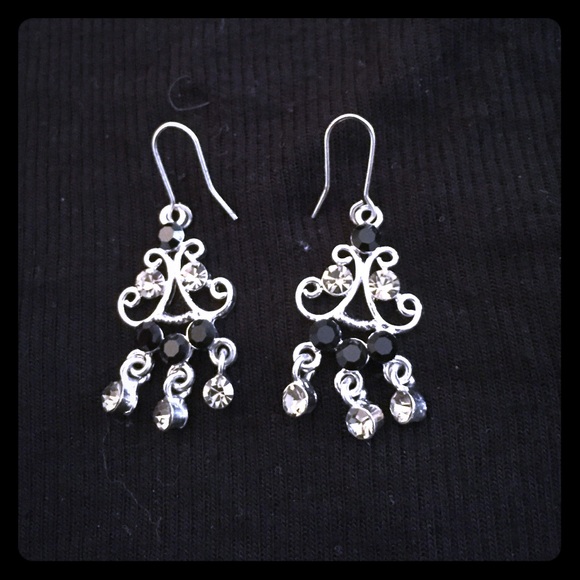 REDUCED! Silver and Rhinestone Earrings