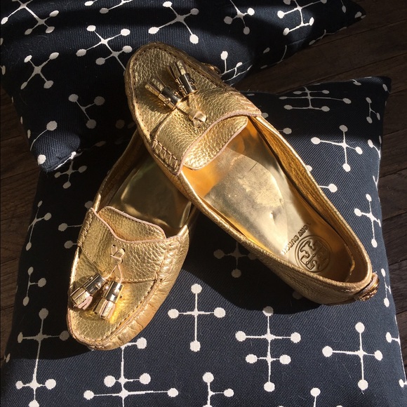 Tory Burch Gold leather flat